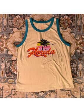 Natural Life Florida Graphic Tank Top Summer Beachy Vacation Pool Size Large